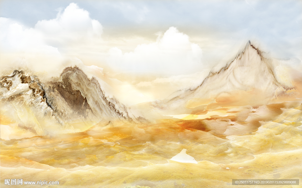 大理石创意抽象山水玄关新中式屏