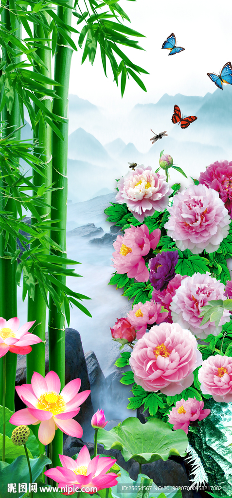 花开富贵牡丹玄关