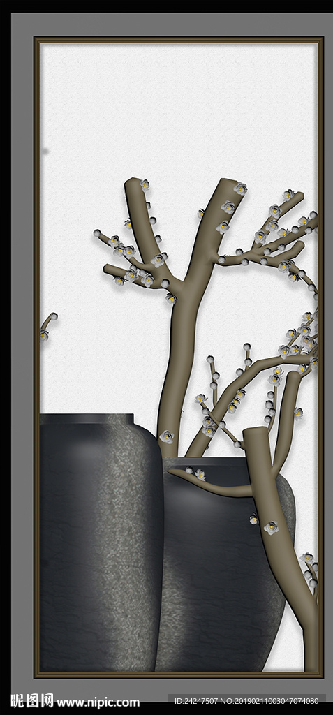 梅花花瓶装饰画