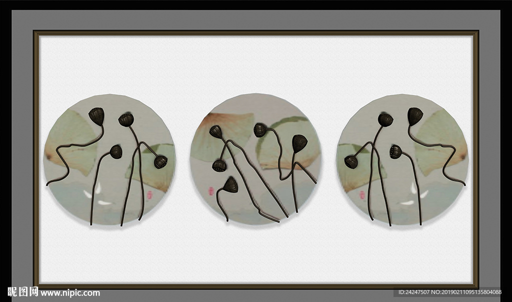 荷花莲蓬背景墙