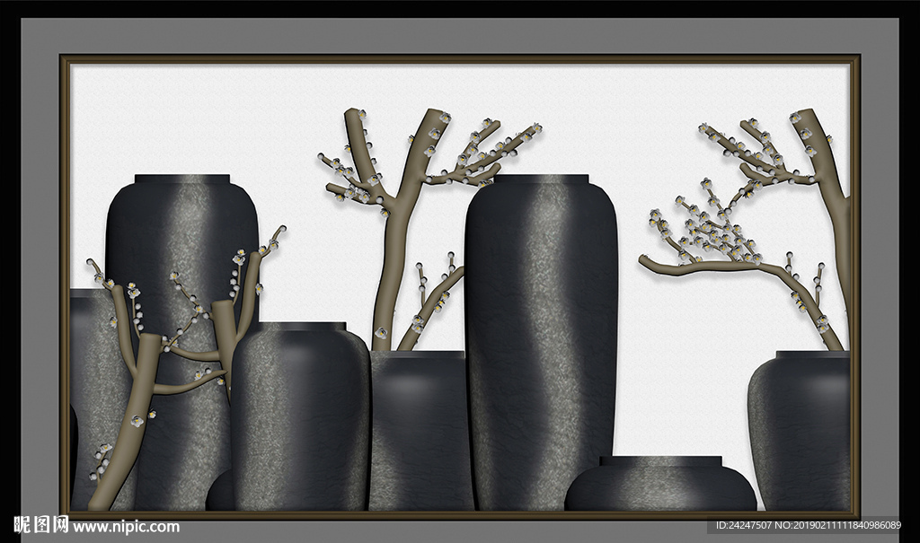 梅花花瓶装饰画