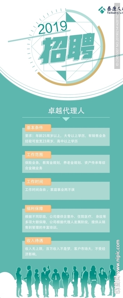 泰康招聘展架