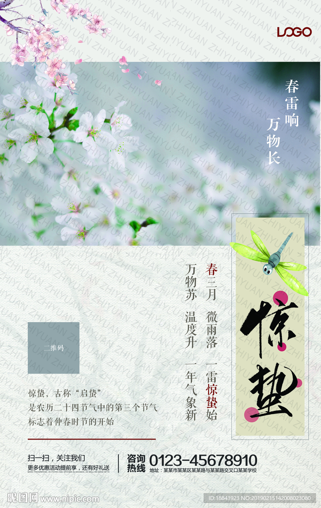 二十四节气惊蛰节气宣传海报设计