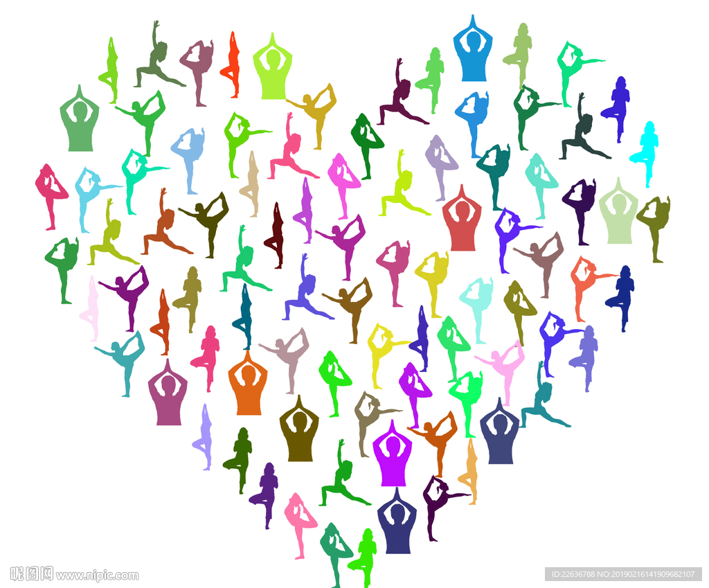 Ai矢量人物汇聚心形状