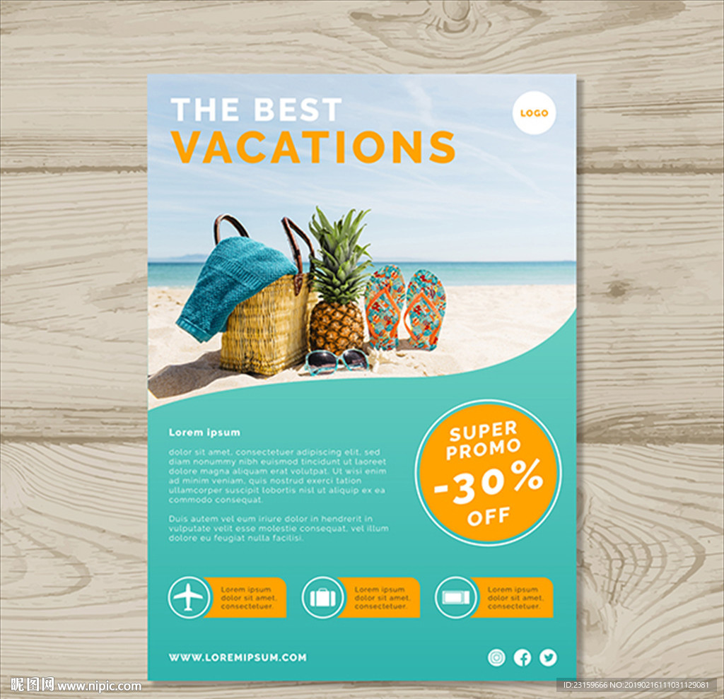 境外海岛沙滩旅游旅行海报