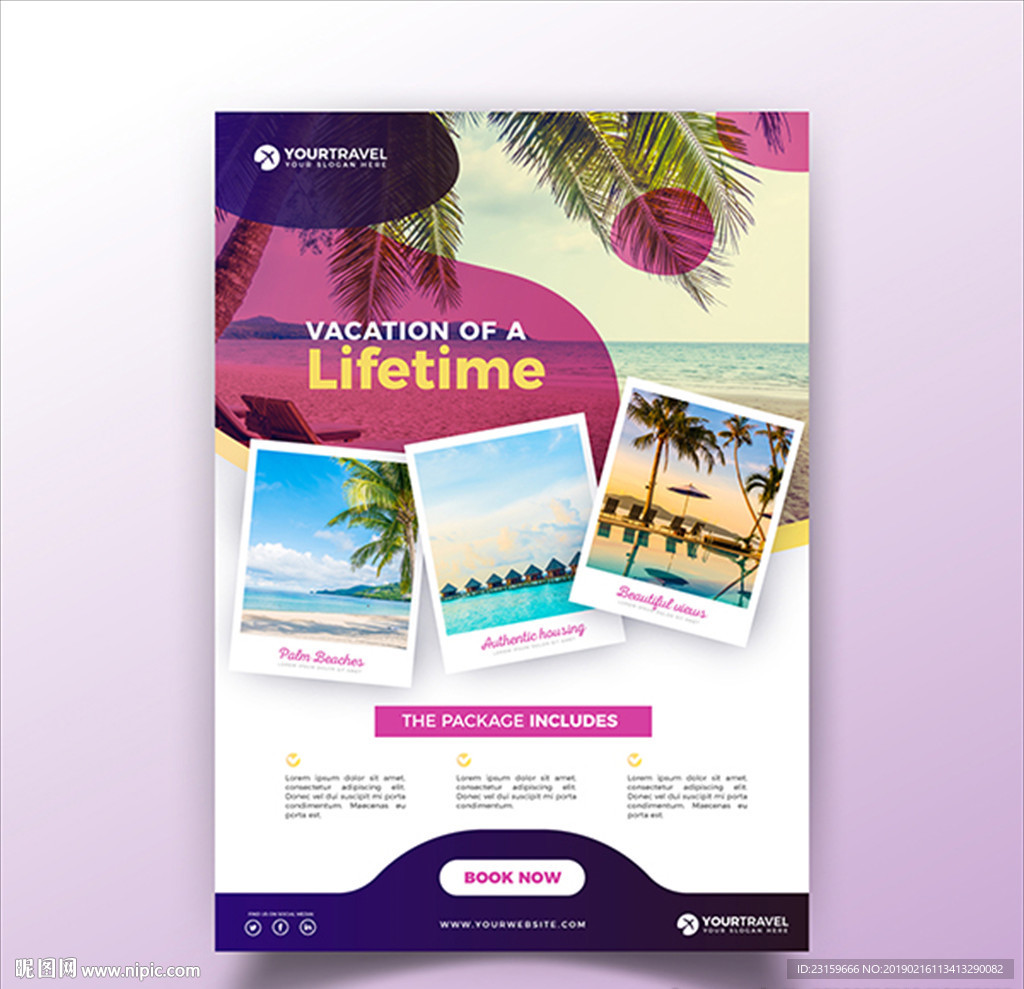 境外沙滩海岛旅游旅行海报