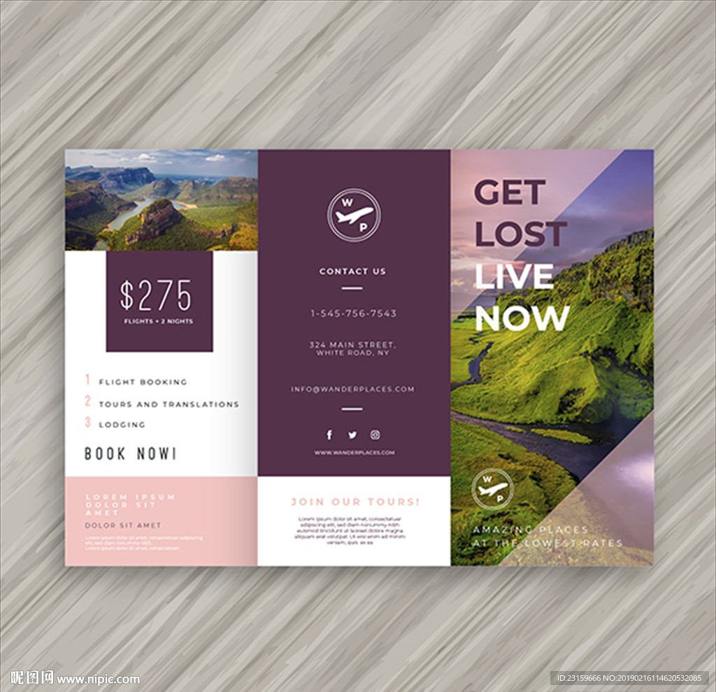 著名境外旅游旅行宣传三折页