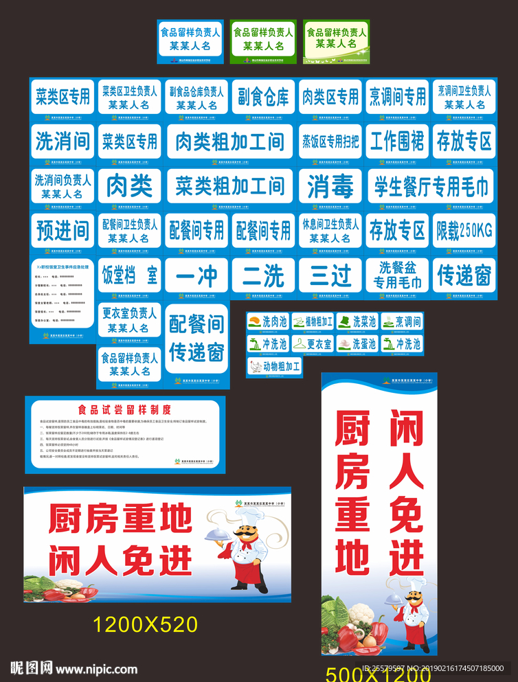 学校企业酒店等厨房所有标识广告
