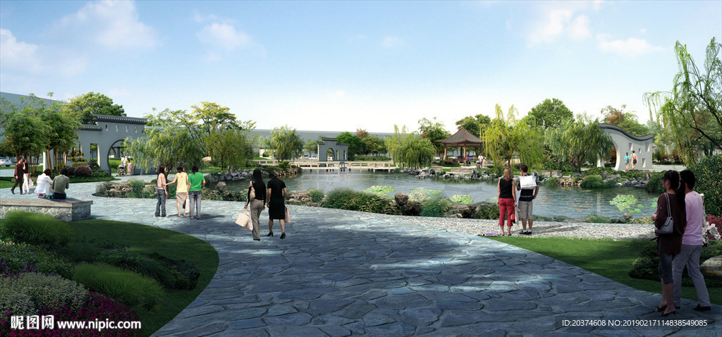 农村湖边景观改造