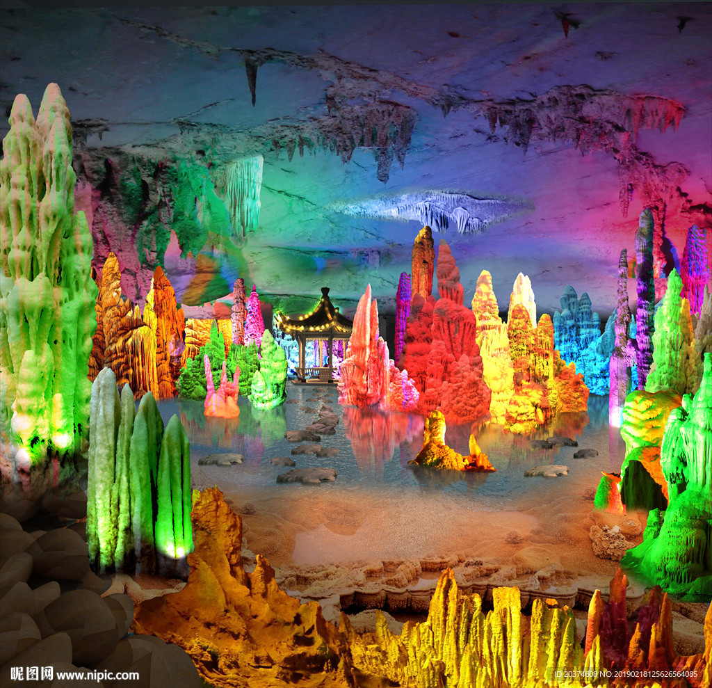 溶洞景观  溶洞停车场