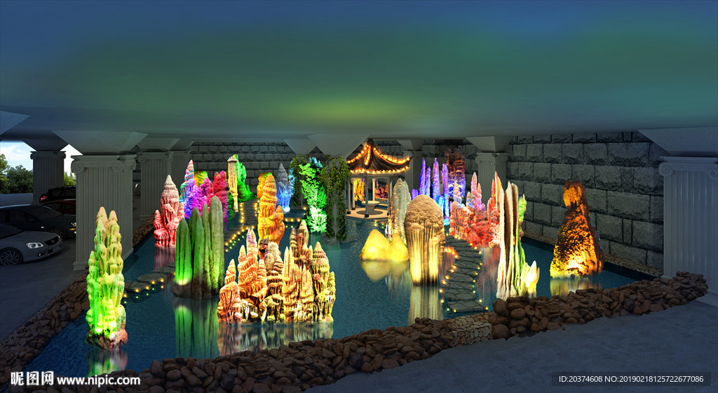 溶洞景观停车场