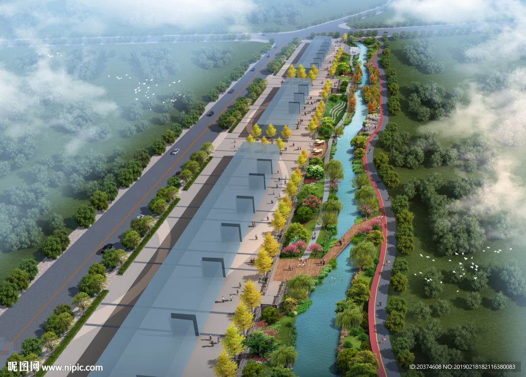 景观节点景观园林鸟瞰