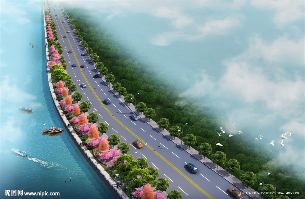 道路景观鸟瞰