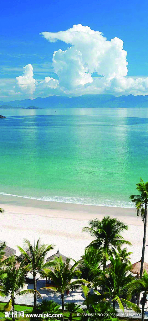 蓝天 白云 大海  沙滩海景