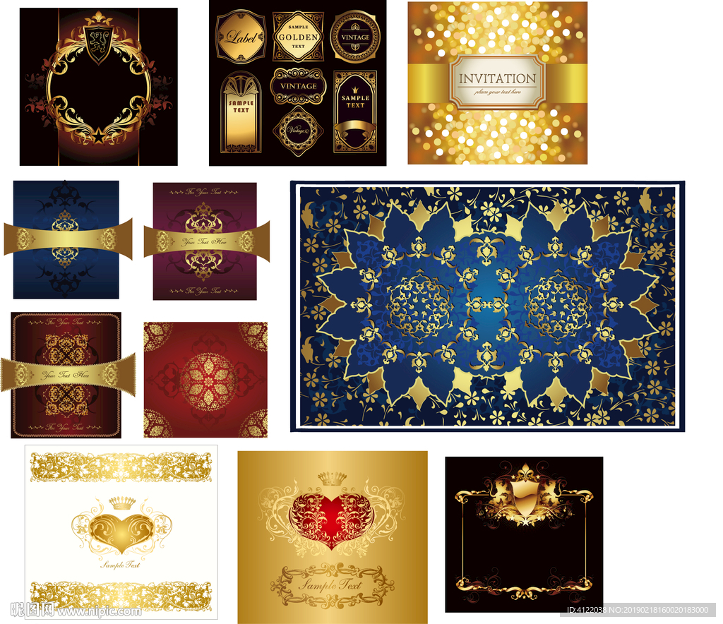 欧式底纹花边框