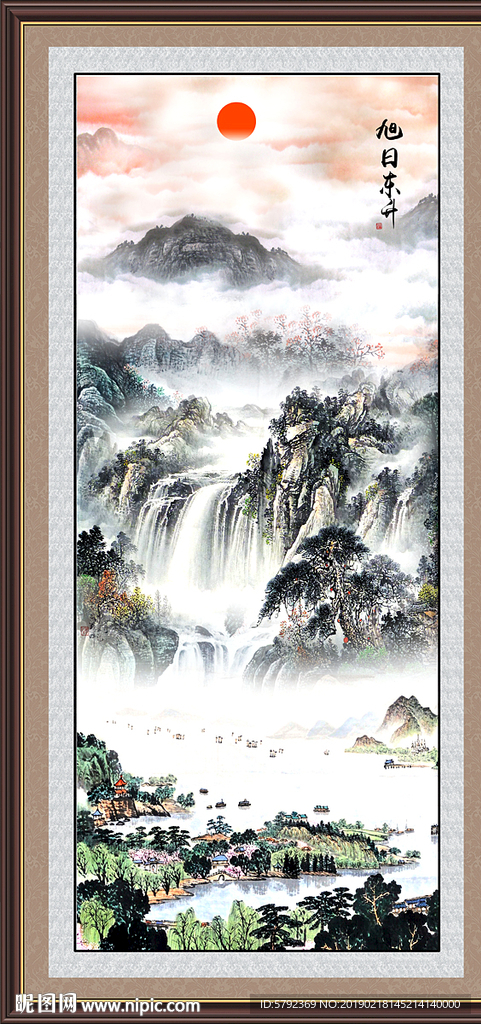 竖幅山水画