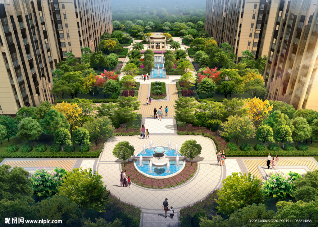 小区绿化半鸟瞰