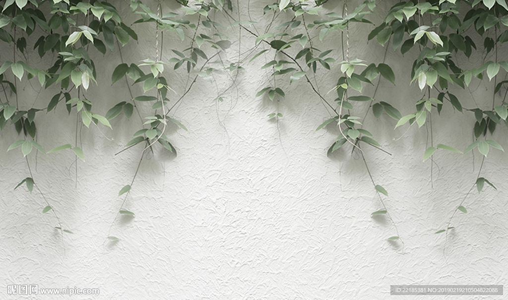 现代简约植物背景墙
