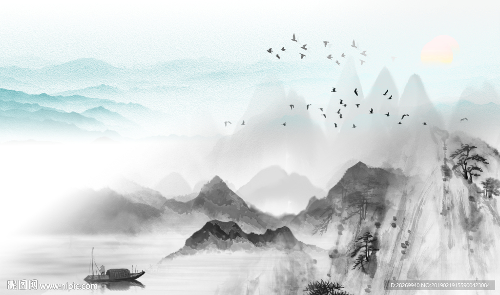 新中式山水图片