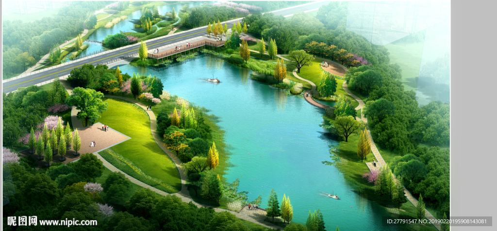 河道景观设计效果图