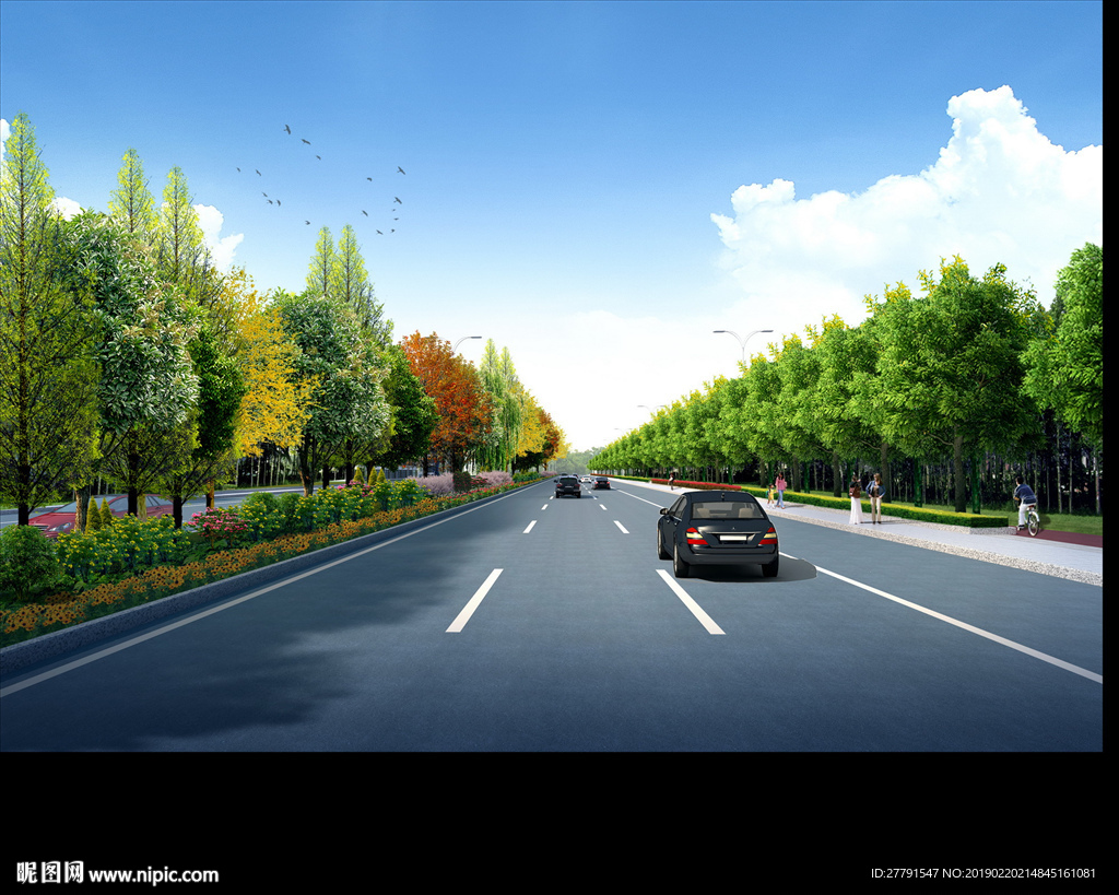 城市道路景观设计效果图