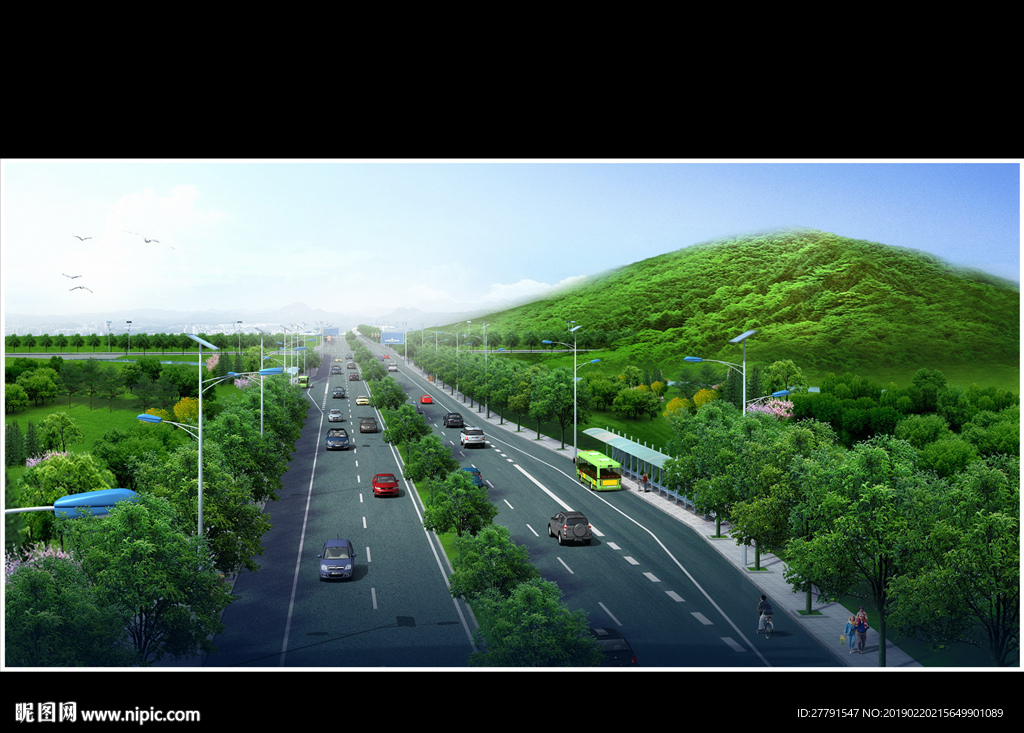 城市道路景观设计效果图