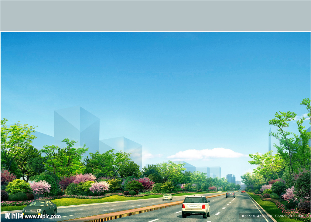 城市道路景观设计效果图