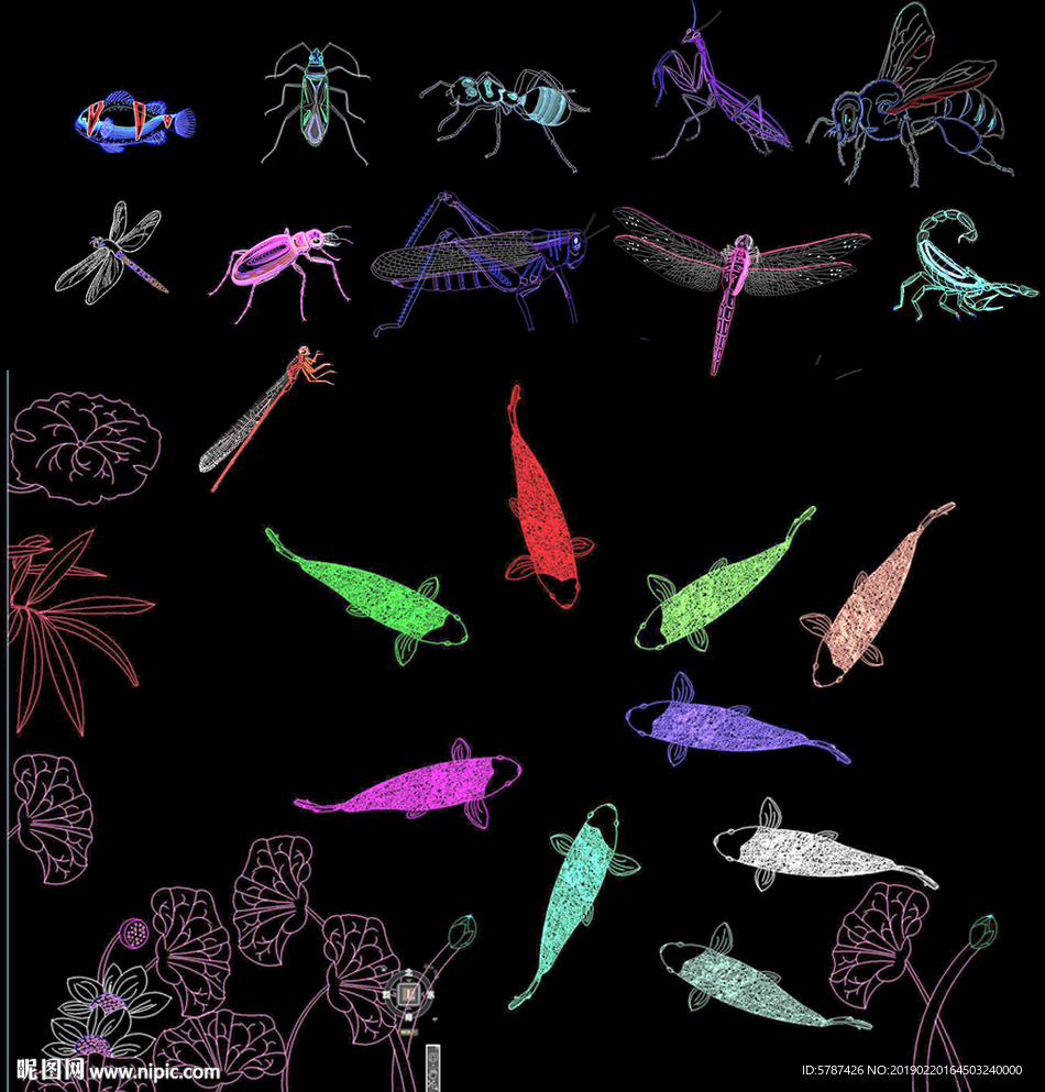 昆虫动物CAD图库