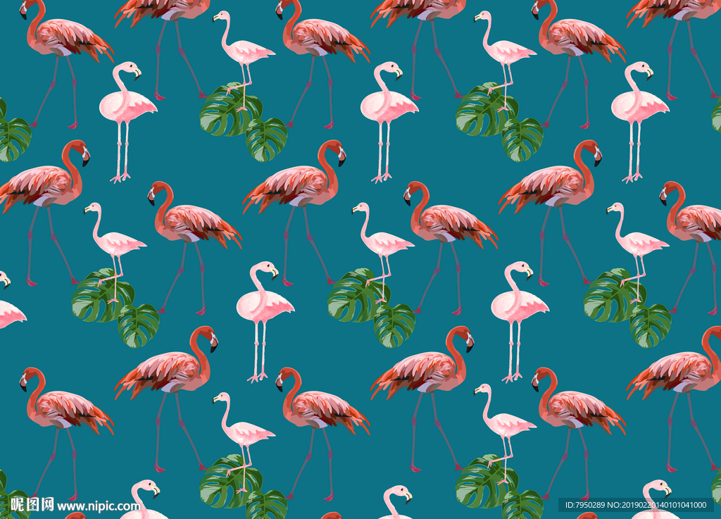 火烈鸟背景墙