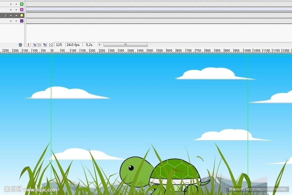 一只乌龟在草丛中行走而过11秒