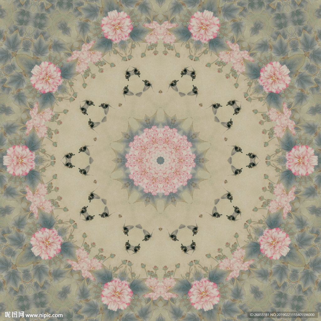 复古立体印花图案