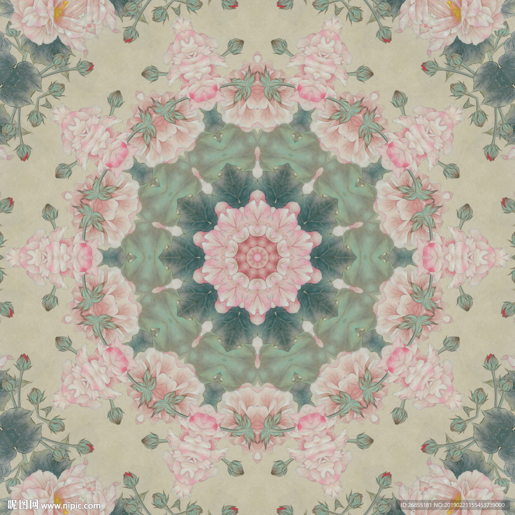 复古立体印花图案