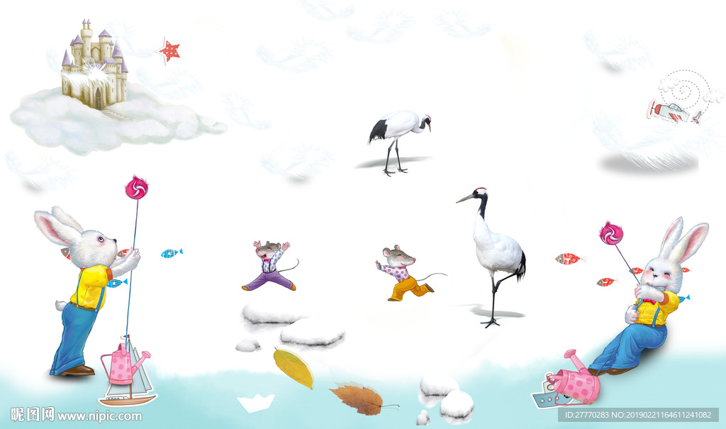 简约儿童房装修背景墙