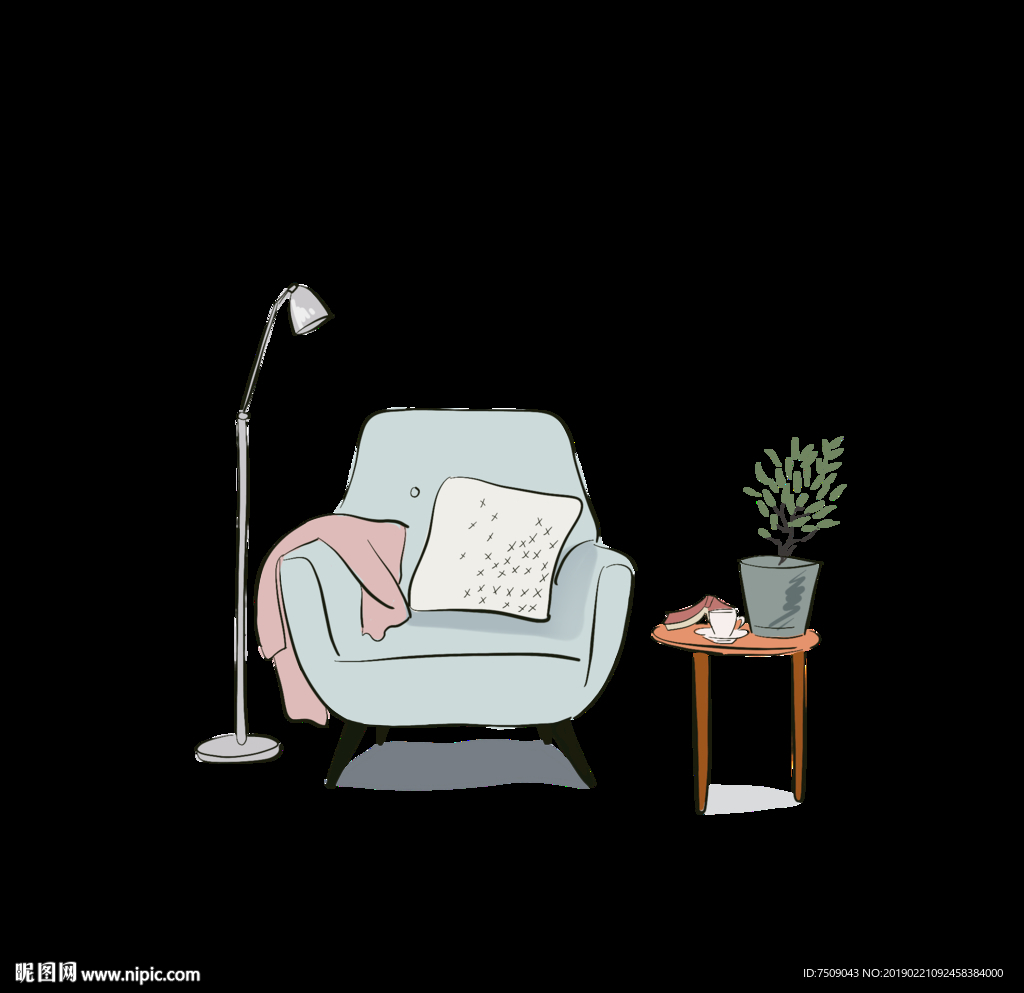 手绘沙发家居