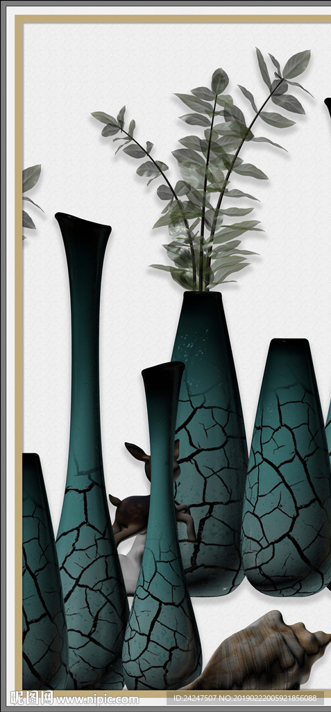 抽象花瓶装饰画