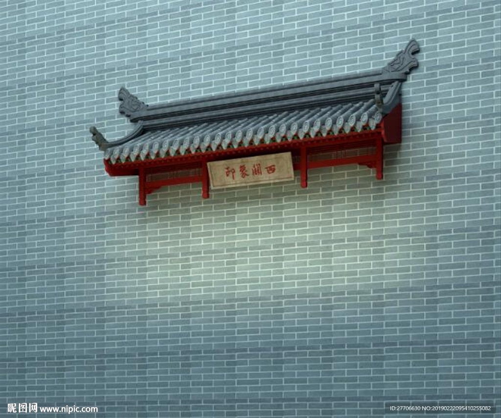 中式门头3D效果图源文件