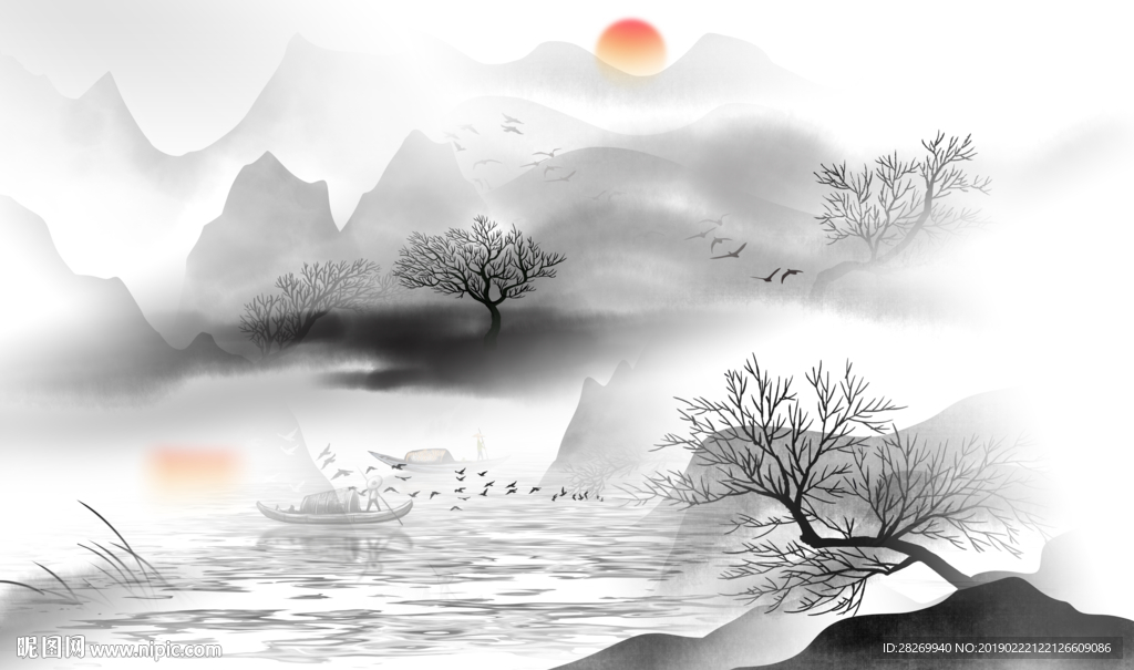 水墨山水画