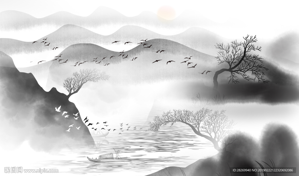 水墨山水画