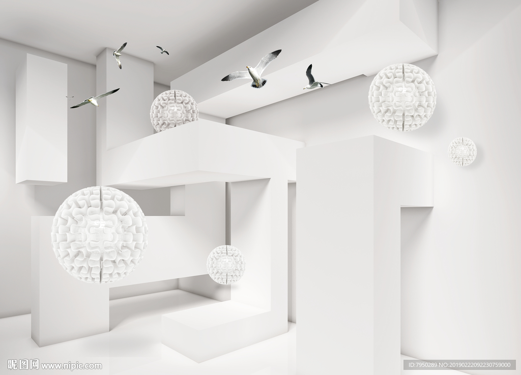 现代简约立体背景墙