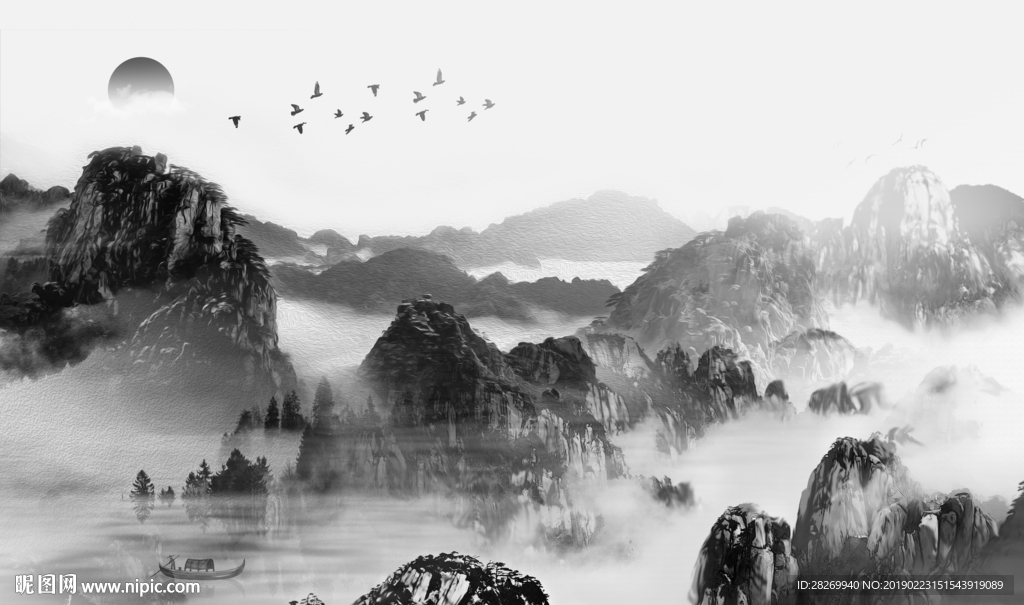 中式水墨山水
