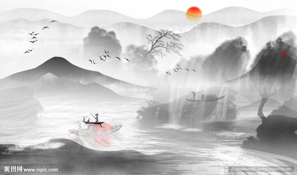 水墨山水画