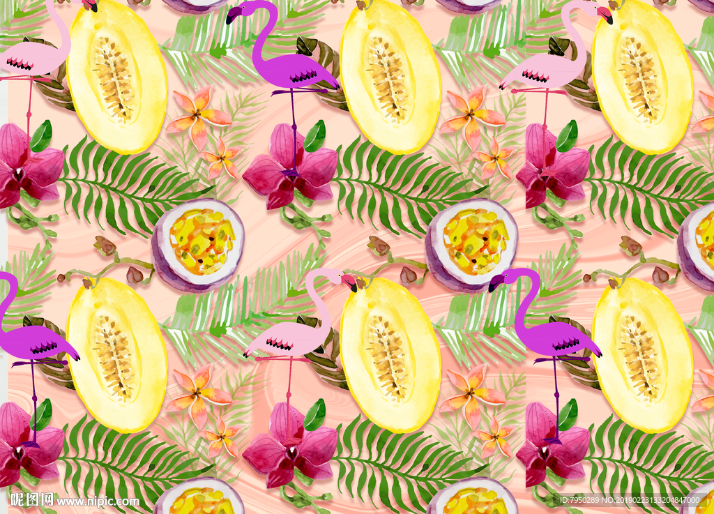 现代简约时尚火烈鸟背景墙