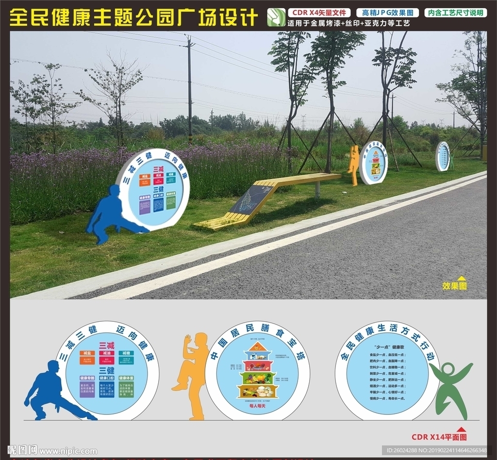全民健康公园广场知识展板