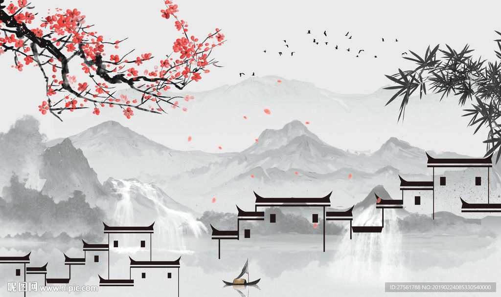 新中式背景墙