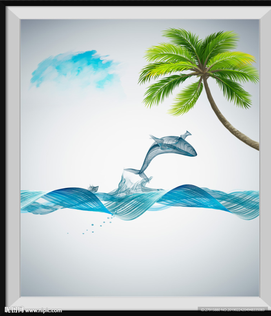 抽象手绘艺术挂画背景墙