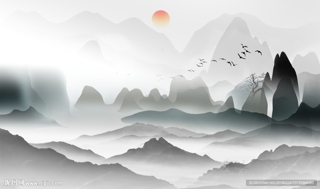 新中式无框画