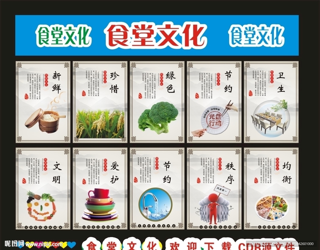 食堂文化绿色之二文化墙