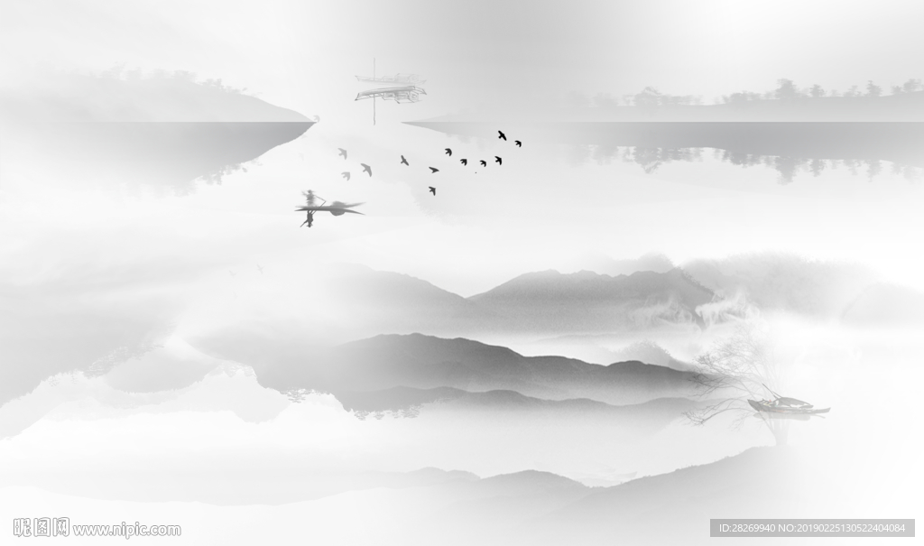 简约山水壁画
