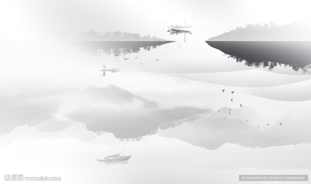简约山水壁画