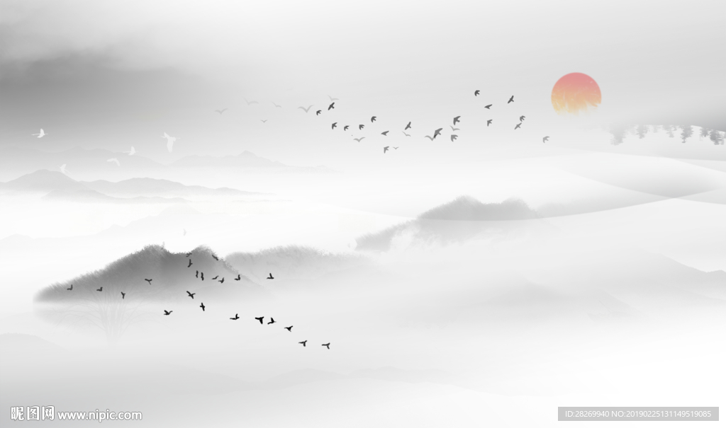 简约山水壁画